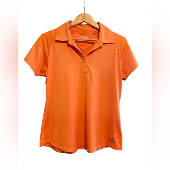Cutter & Buck Annika Golf Orange Short Sleeve Top Size Large - Picture 1 of 10